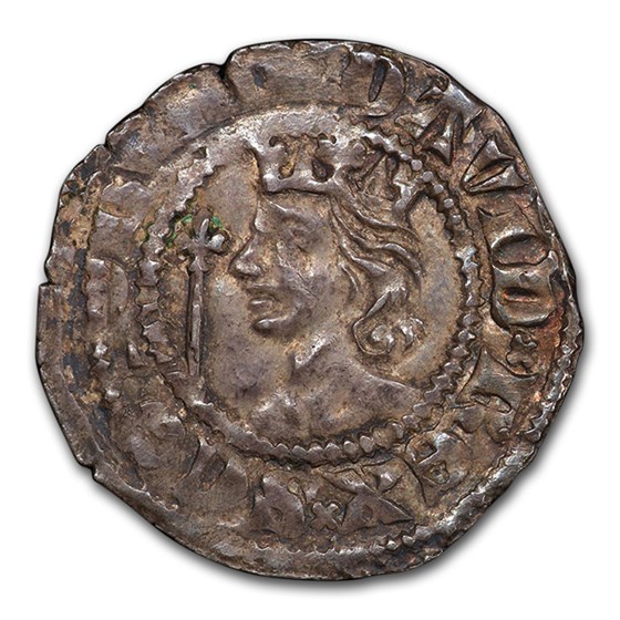 Scotland AR Penny King David II (1357-67 AD) AU-55 PCGS Scotland AR Penny King David II (1357-67 AD) AU-55 PCGS